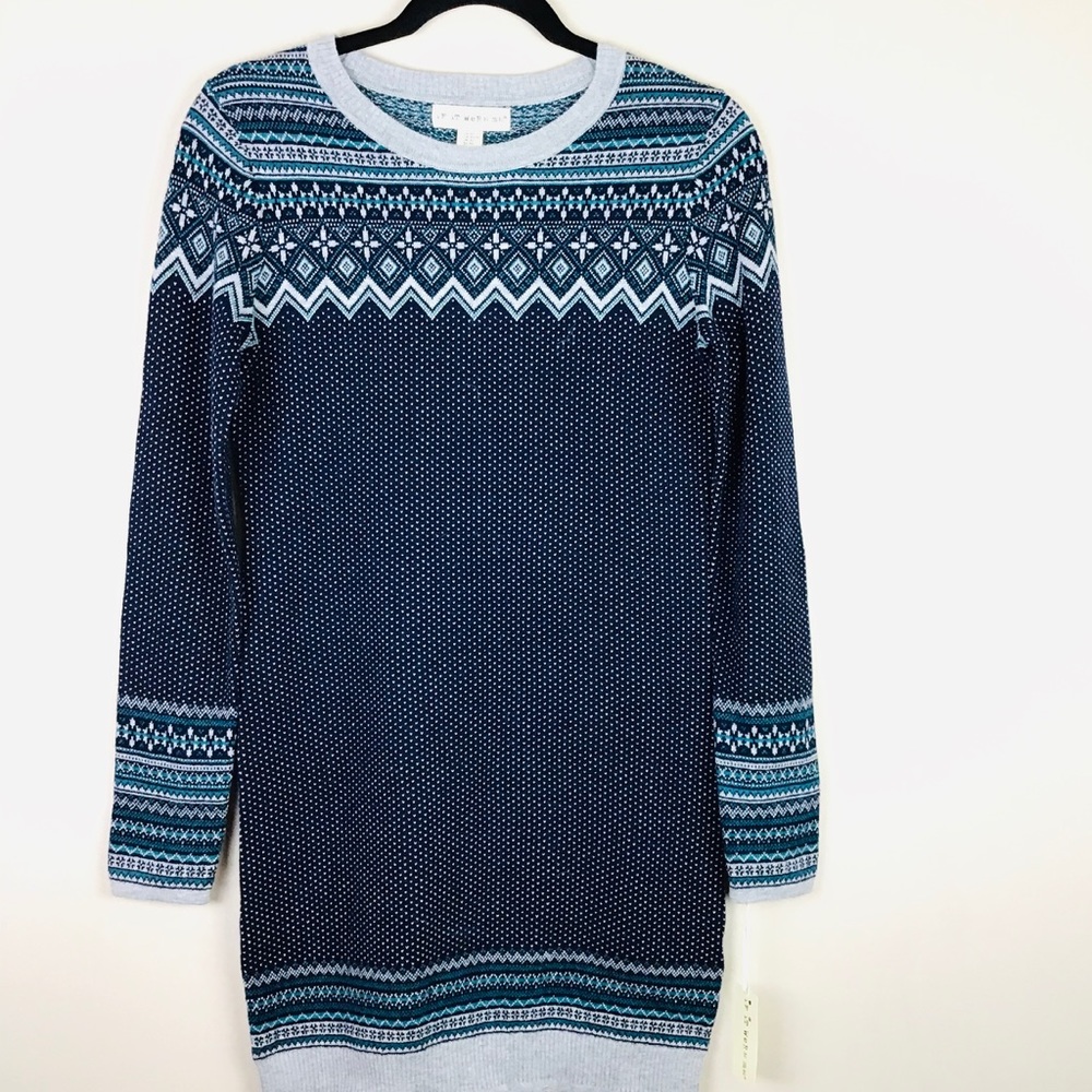 Boho Southwest Knit Mini Dress XS NWT